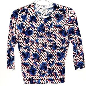 Halogen floral print cardigan